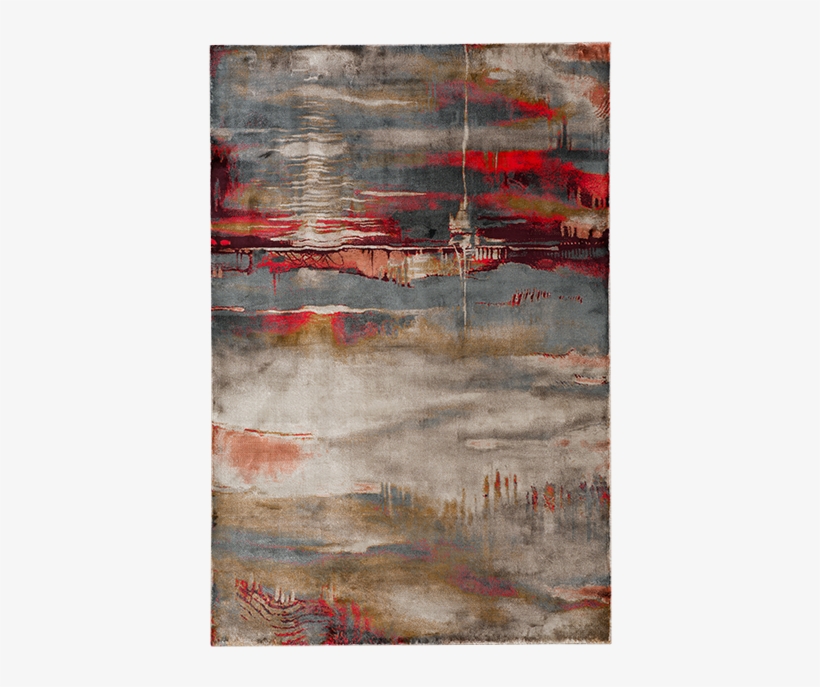 Image For 63x91" Grey, Red And Brown Rug From Brault - Painting, transparent png