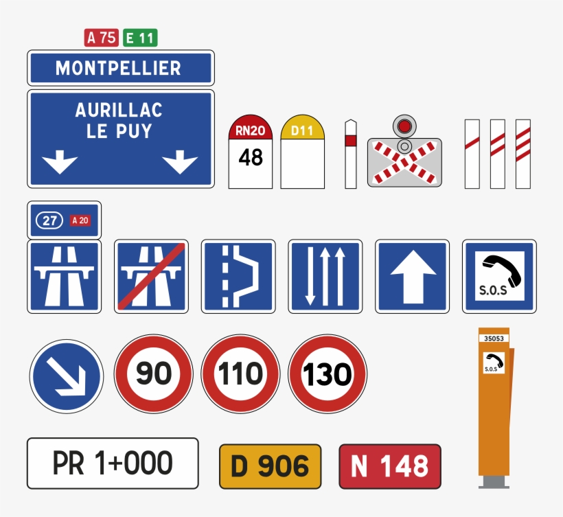 Medium Image - French Road Signs, transparent png