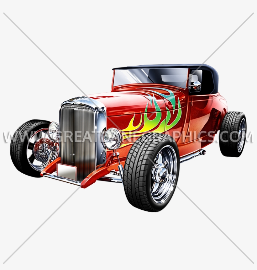 Hot Rod With Flames - Antique Car, transparent png