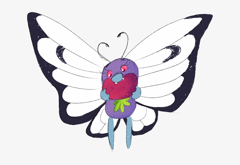 #012 Butterfree Went With A Different Art Style On - Illustration, transparent png