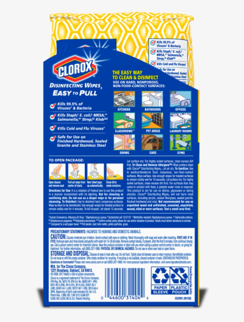 Now You Can Take Your Bacteria Killing Wipes With You - Clorox Company, transparent png