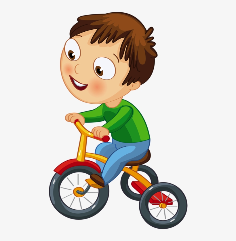 Clip Art Kid Playing Clock Time Pinterest - Kid Riding A Tricycle Clipart, transparent png