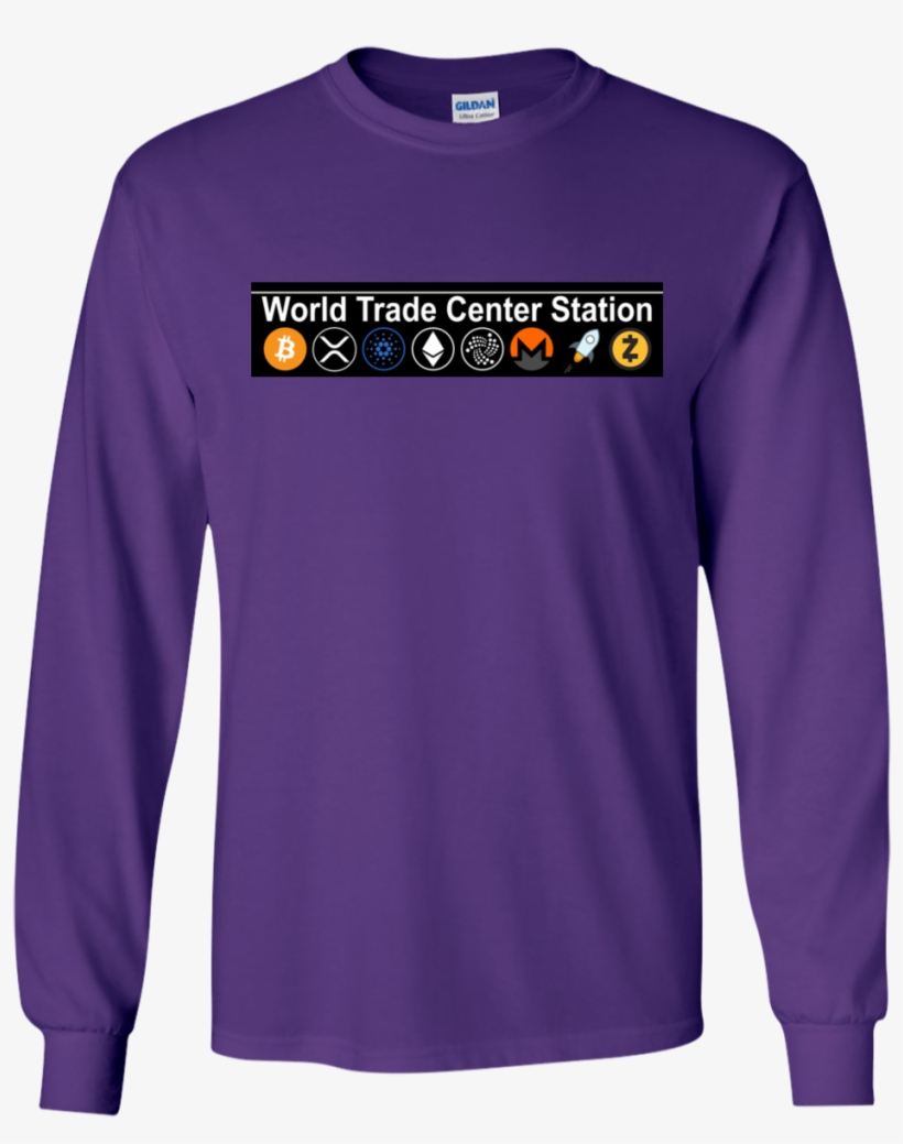 World Trade Center Station Cryptocurrency Long Sleeve - Long-sleeved T-shirt, transparent png