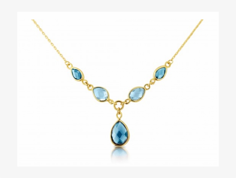 3449 - Blue Topaz Necklace Gold, transparent png