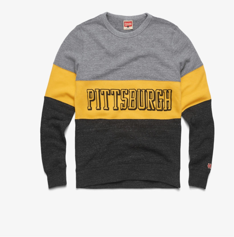 Block Pittsburgh Stripe Crewneck - Long-sleeved T-shirt, transparent png