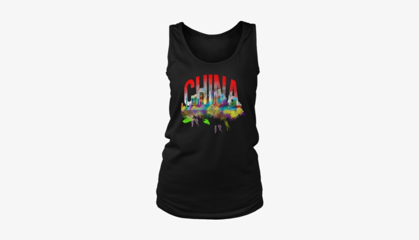 China Skyline Watercolor Horizon Sunset Love Everything - T-shirt, transparent png