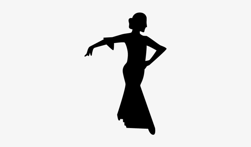 Flamenco Female Dancer Silhouette Vector - Female Dancer Silhouette, transparent png