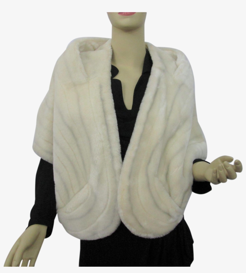 Faux Fur Shrug Stole Vintage 1940s Old Hollywood Glam - Scarf, transparent png