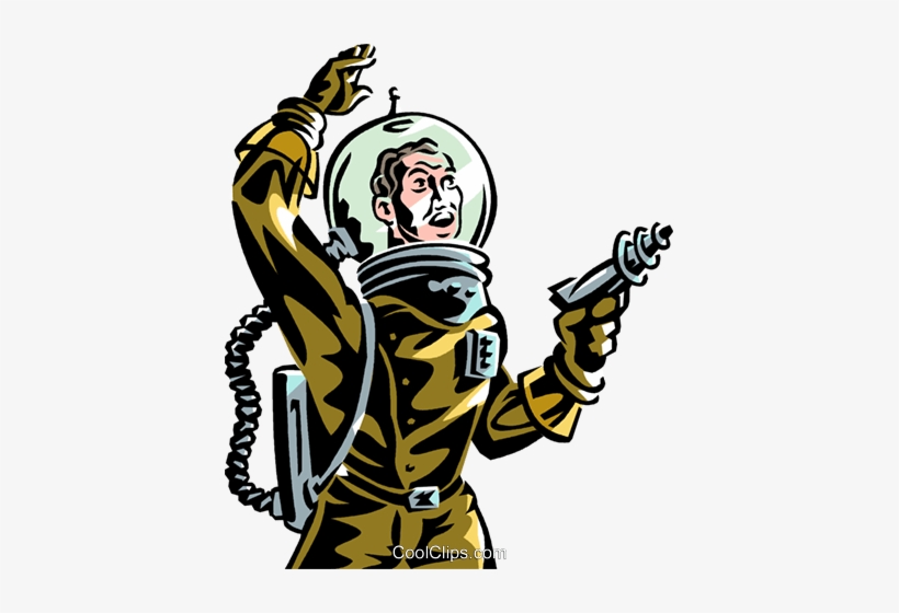 Astronaut With Ray Gun Science Fiction Royalty Free - Astronaut With Gun Cartoon, transparent png