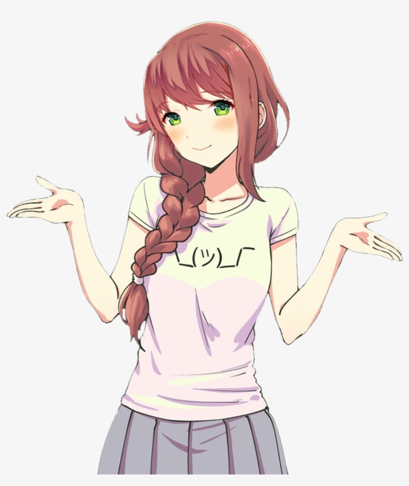 Fun¯\ /¯ Monika Shrug Improved Repost - Love Live Riko Shrug, transparent png