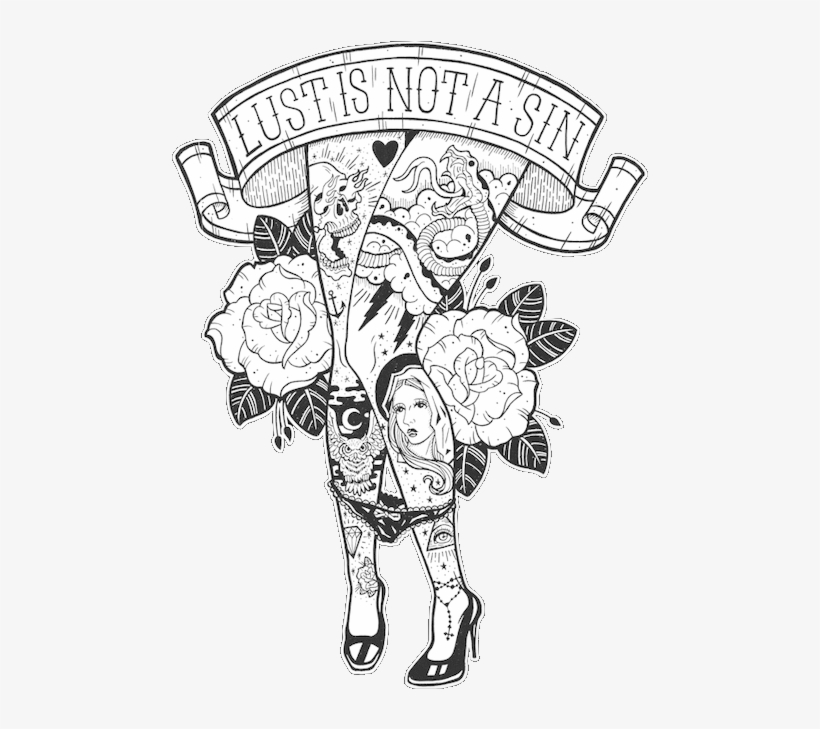 Drawing, Tattoo, And Black And White Image - Lace Tattoo Line Drawing, transparent png