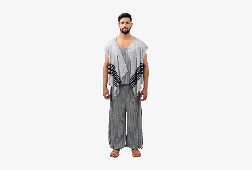 Corded Joggers, Vest & Hazy Grey Shrug - Costume, transparent png