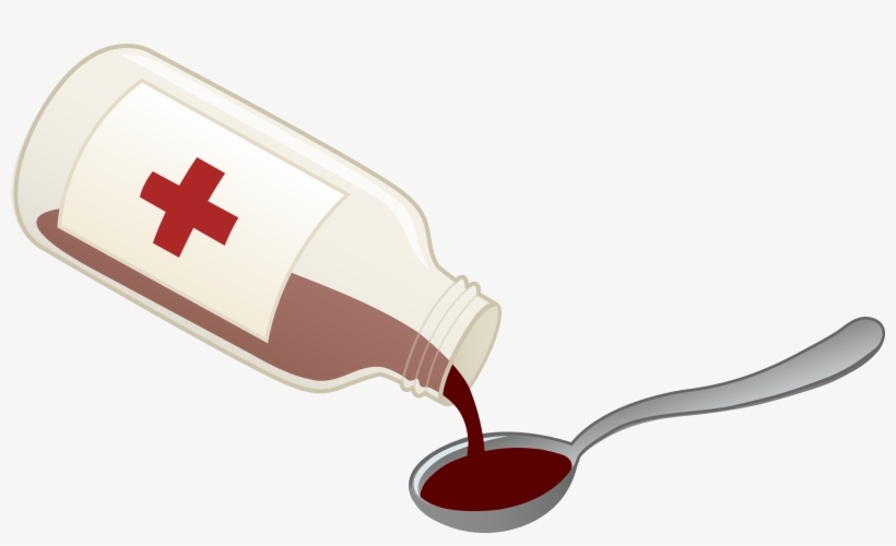 Cough Syrup And Spoon - Kids Medicine Clipart, transparent png