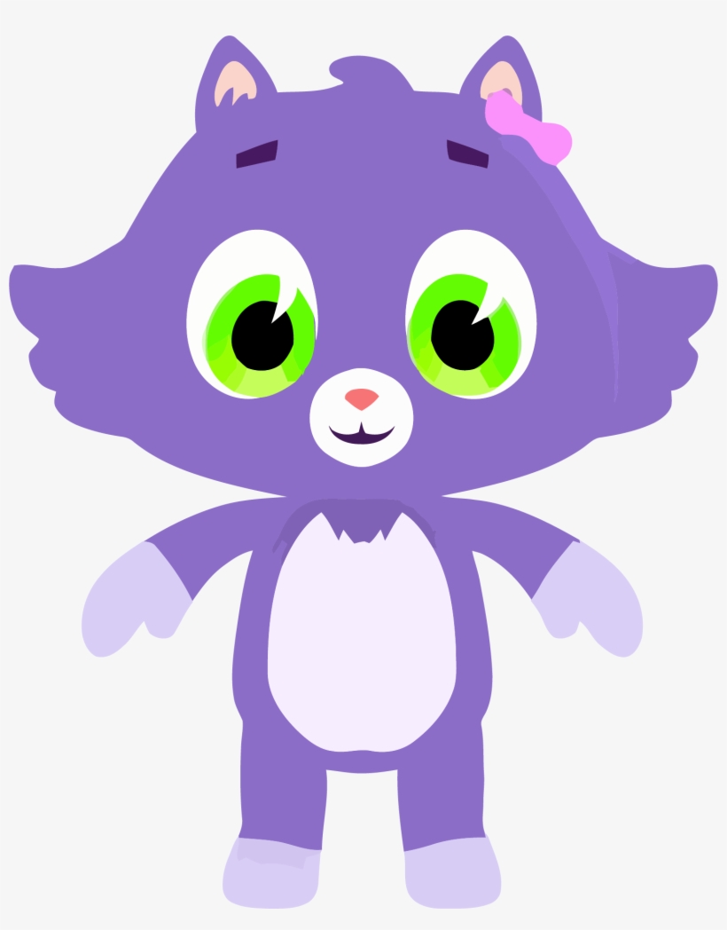 Medium Purple Cute Cat Clipart Png Download - Clip Art, transparent png