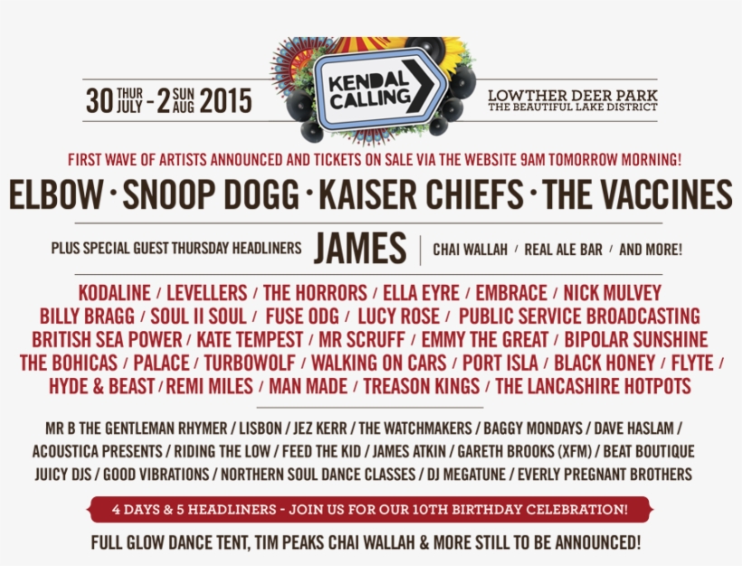 Fb Artist Launch Lineup Spons - Kendal Calling, transparent png