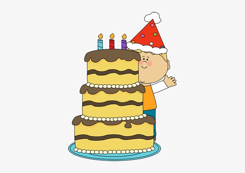 Boy With Birthday Cake - Big Cake Clipart Png, transparent png