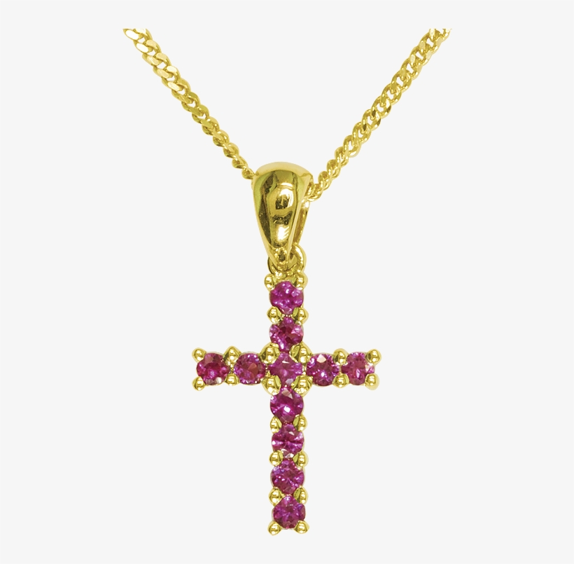 Ladies Shipton And Co 9ct Yellow Gold Cross Ruby Pendant - Shipton & Co, transparent png