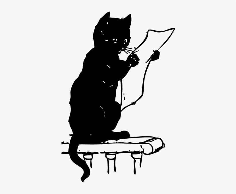 Cute Lighthouse Clipart - Black Cat Reading Clipart, transparent png