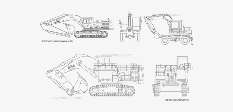 Excavators Dwg - Excavator Dwg, transparent png