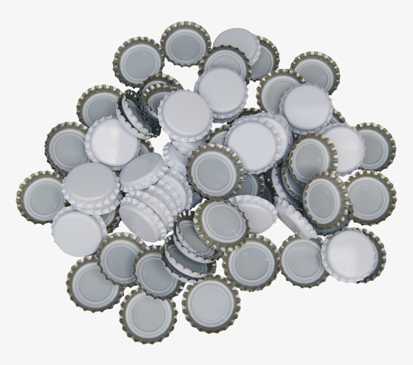 100 White Crown Caps - 100 X Crown Caps - White - Home Brew, transparent png