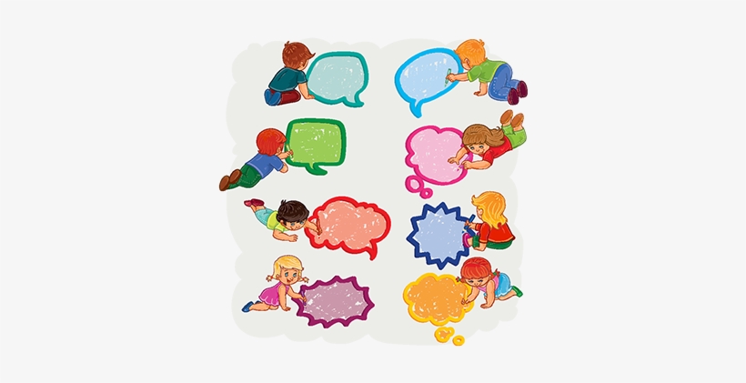 Small Boys And Girls Draw A Speech Bubbles, Baby, Little, - Drawing, transparent png