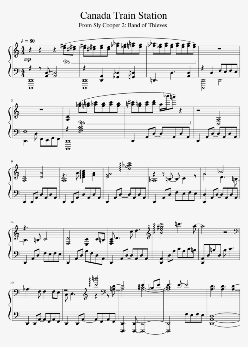 Sly Cooper - Sheet Music, transparent png