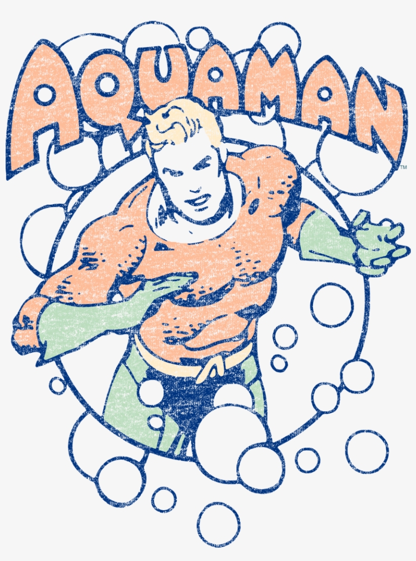 Dc Comics Bubbles Men's Heather T-shirt - Aquaman, transparent png