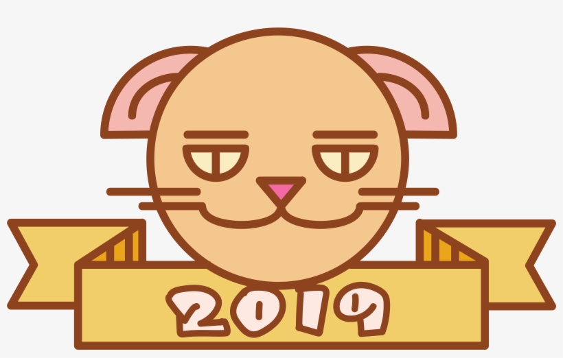 Vetorial Cabeça Gato 2019 Ano Novo Png E Imagem, transparent png