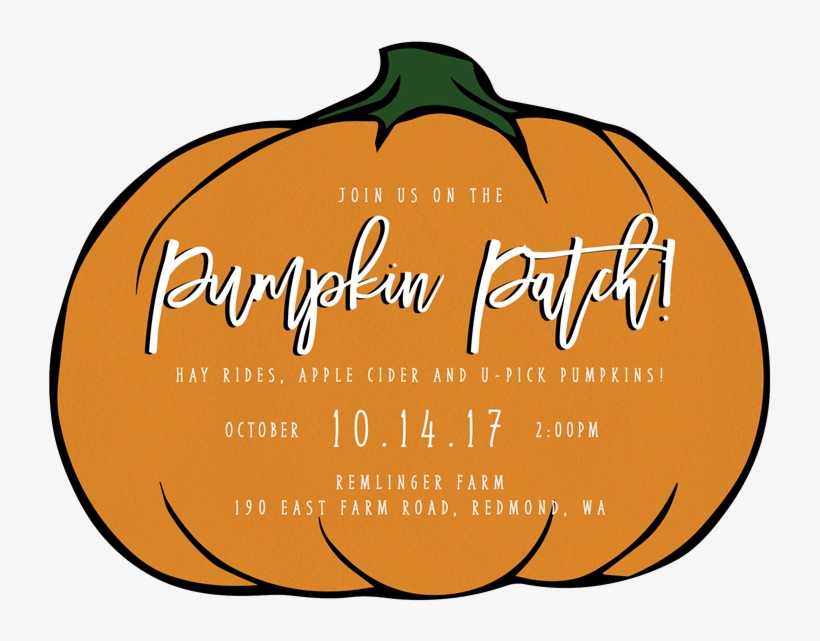 Pumpkin Patch Invitation - Pumpkin, transparent png