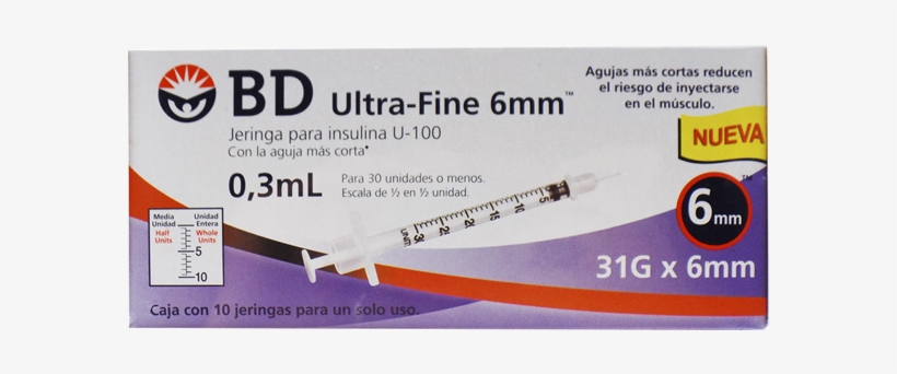 Prod Bd Jeringa Uf 03ml 6mm - Becton Dickinson, transparent png