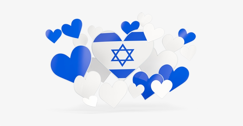 Israel Flag Heart, transparent png