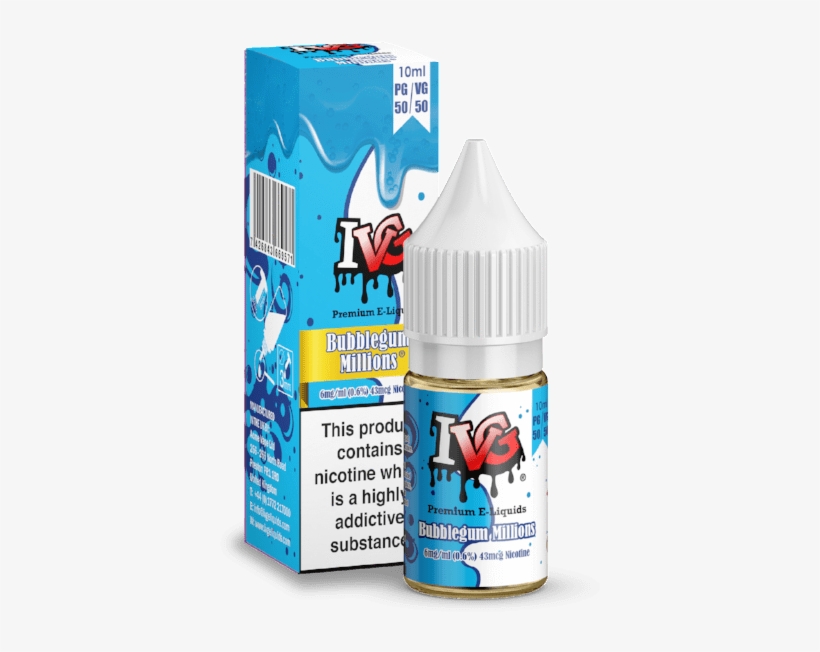 I Vg 50/50 Bubblegum Millions 10ml - Composition Of Electronic Cigarette Aerosol, transparent png