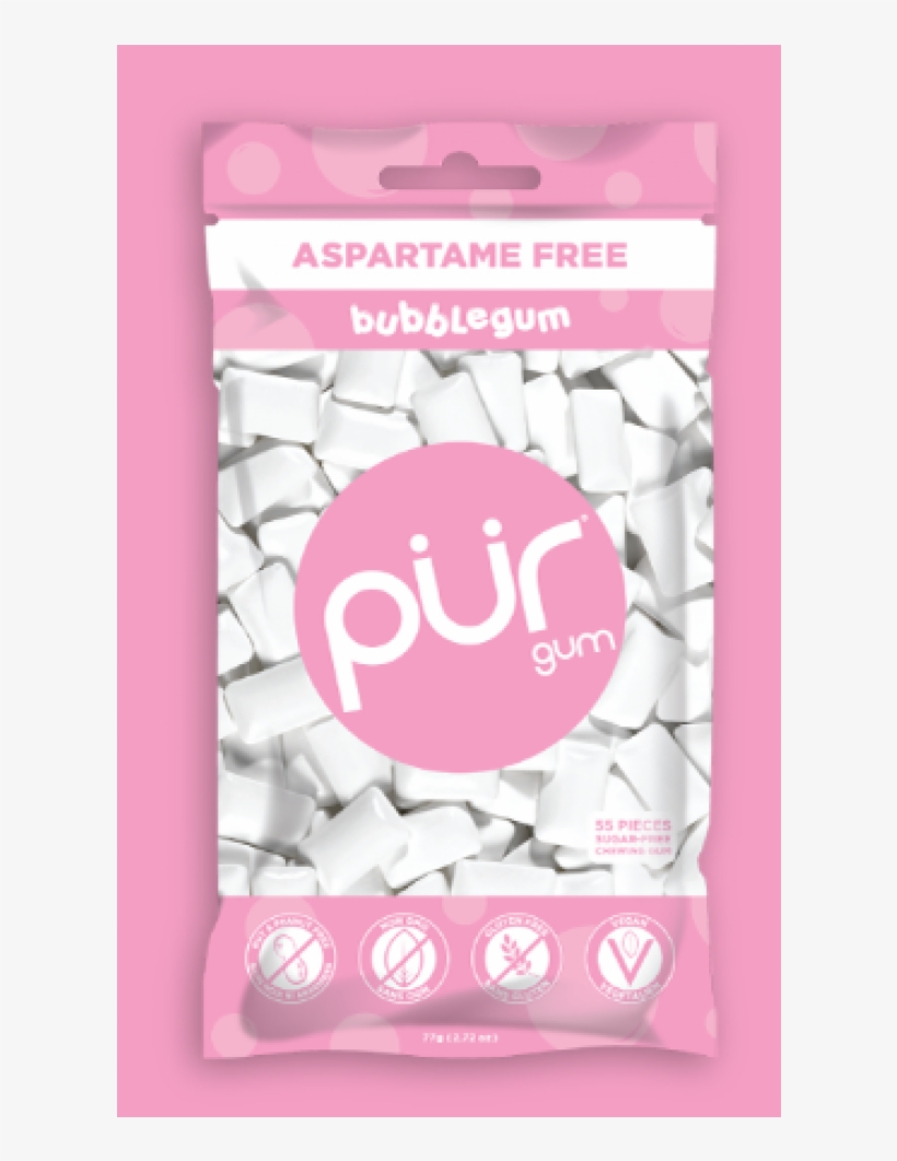 Bubblegum - Bubblegum - Pur Aspartame Free Gum, transparent png