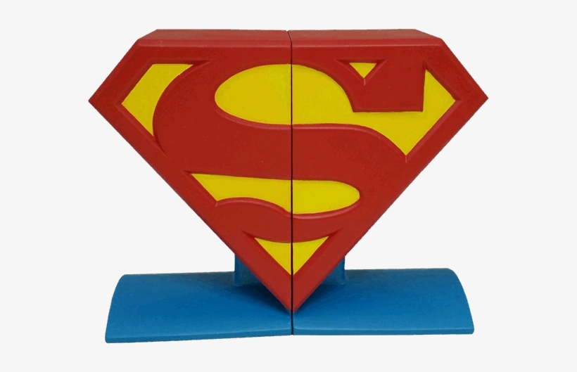Superman Logo Bookends Statue - Superman Logo, transparent png