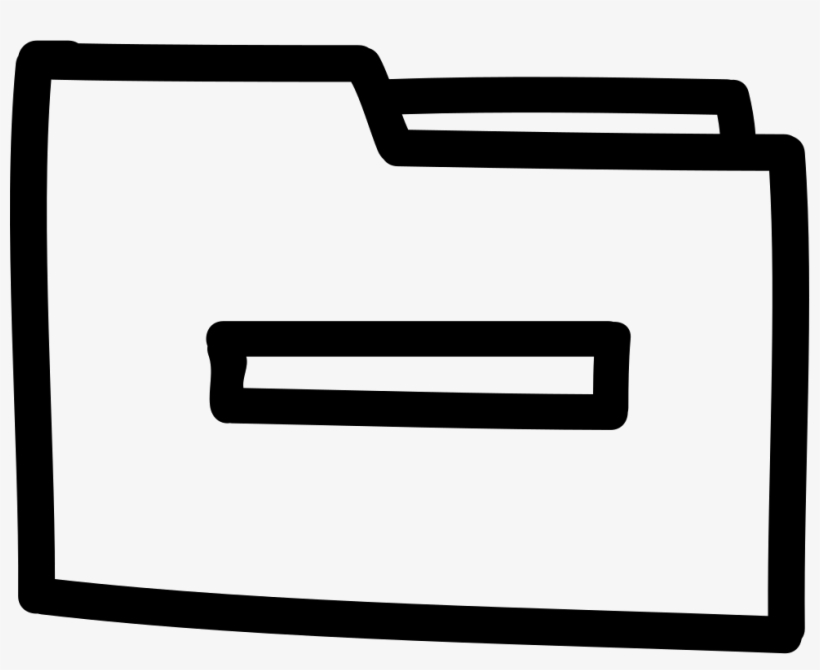 Delete Folder Hand Drawn Symbol Outline With Minus - Hand Drawn Folder Icon, transparent png
