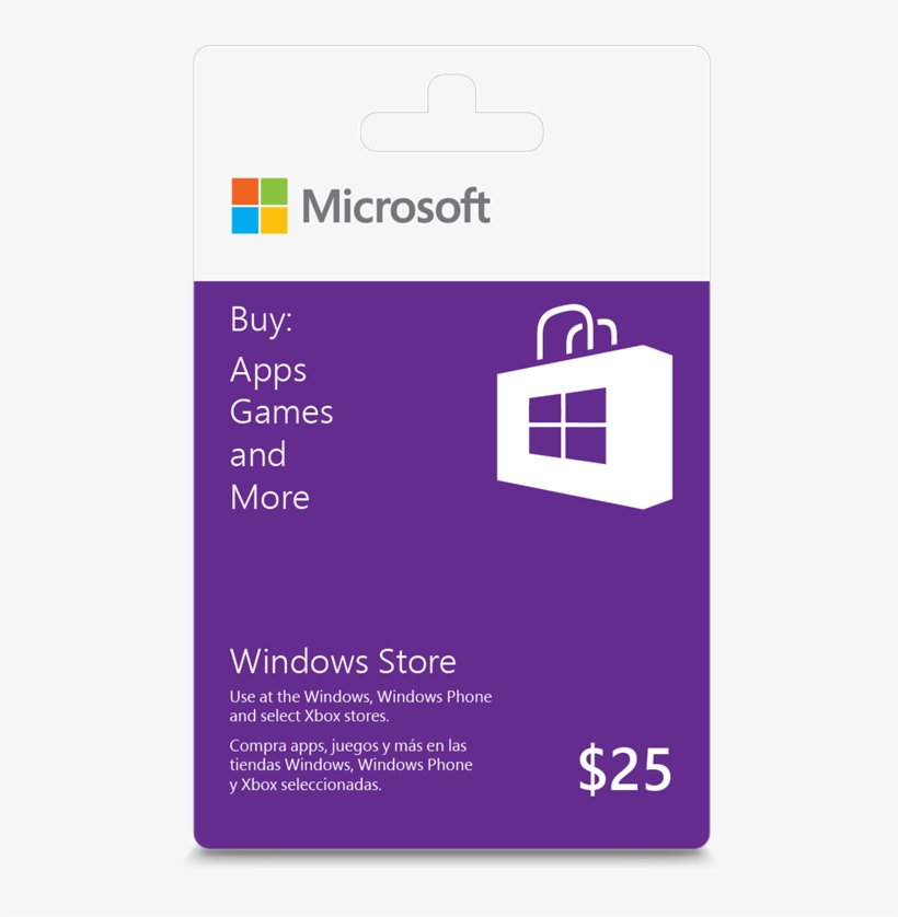 Wingiftcard 2langalt1 25 Frnt - Microsoft, transparent png
