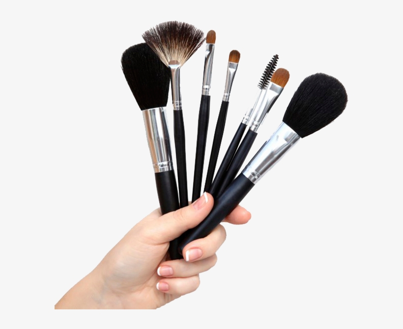 Esta Herramienta De Belleza Es Indispensable Para Lograr - Mano Con Brochas De Maquillaje, transparent png