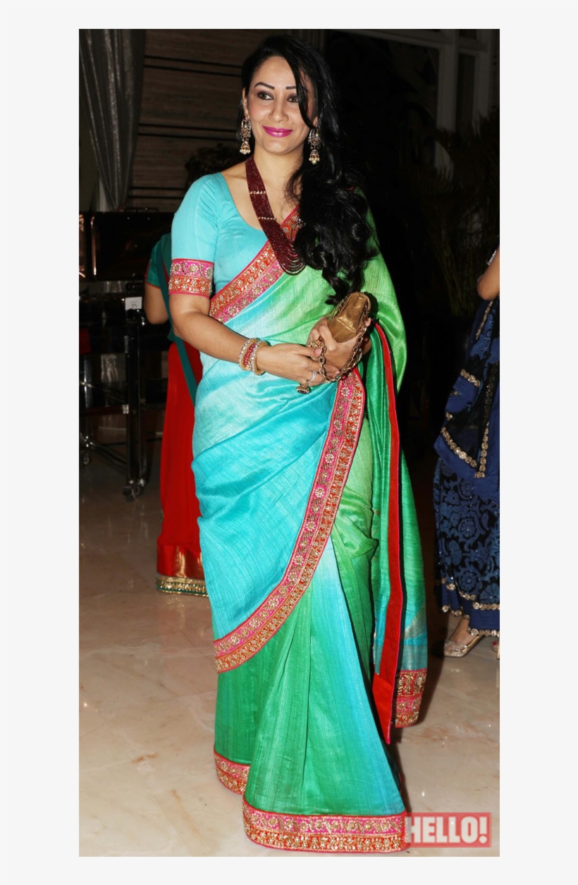 Saree Clipart Transparent - Manyata Dutt In Saree, transparent png
