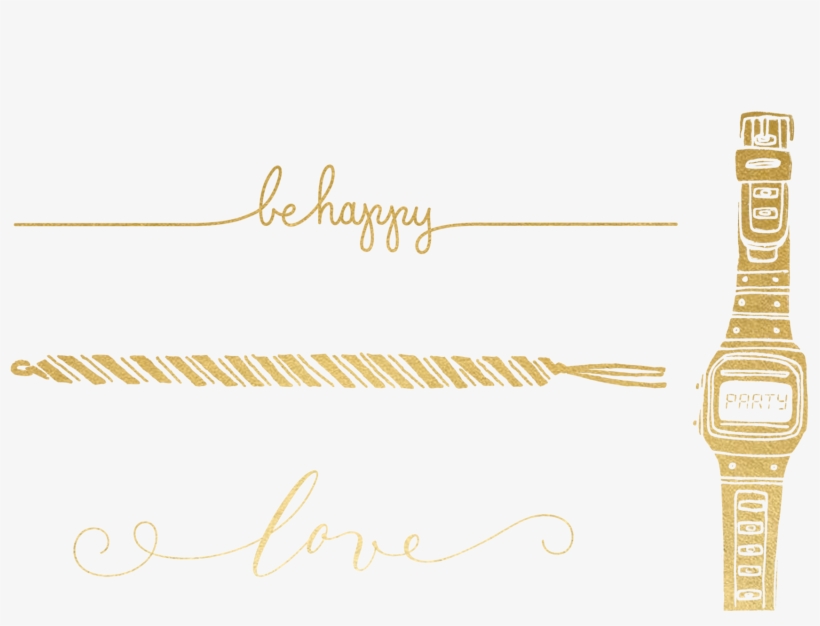 Gold Bracelet Set - Calligraphy, transparent png