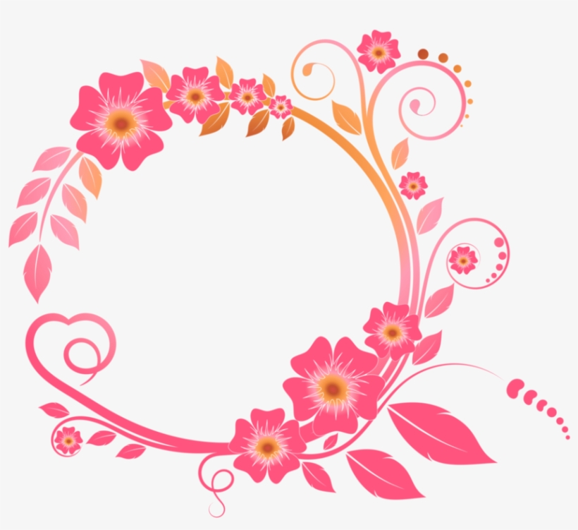 Colored Floral Png High-quality Image - Floral Black And White Frame Border, transparent png