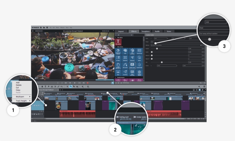 Insert Videos, Effects And Music To The Exact Position - Magix Movie Edit Pro 2019 Plus, transparent png