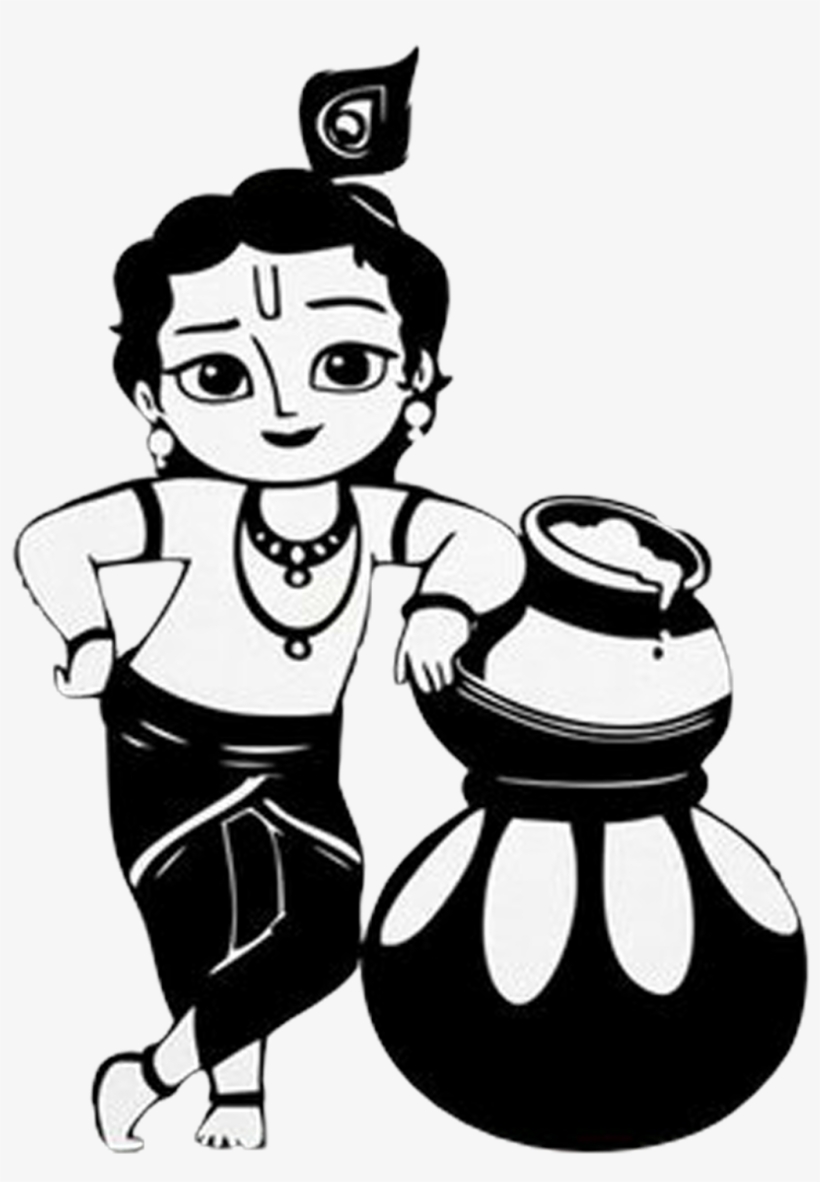 Report Abuse - Black And White Krishna, transparent png