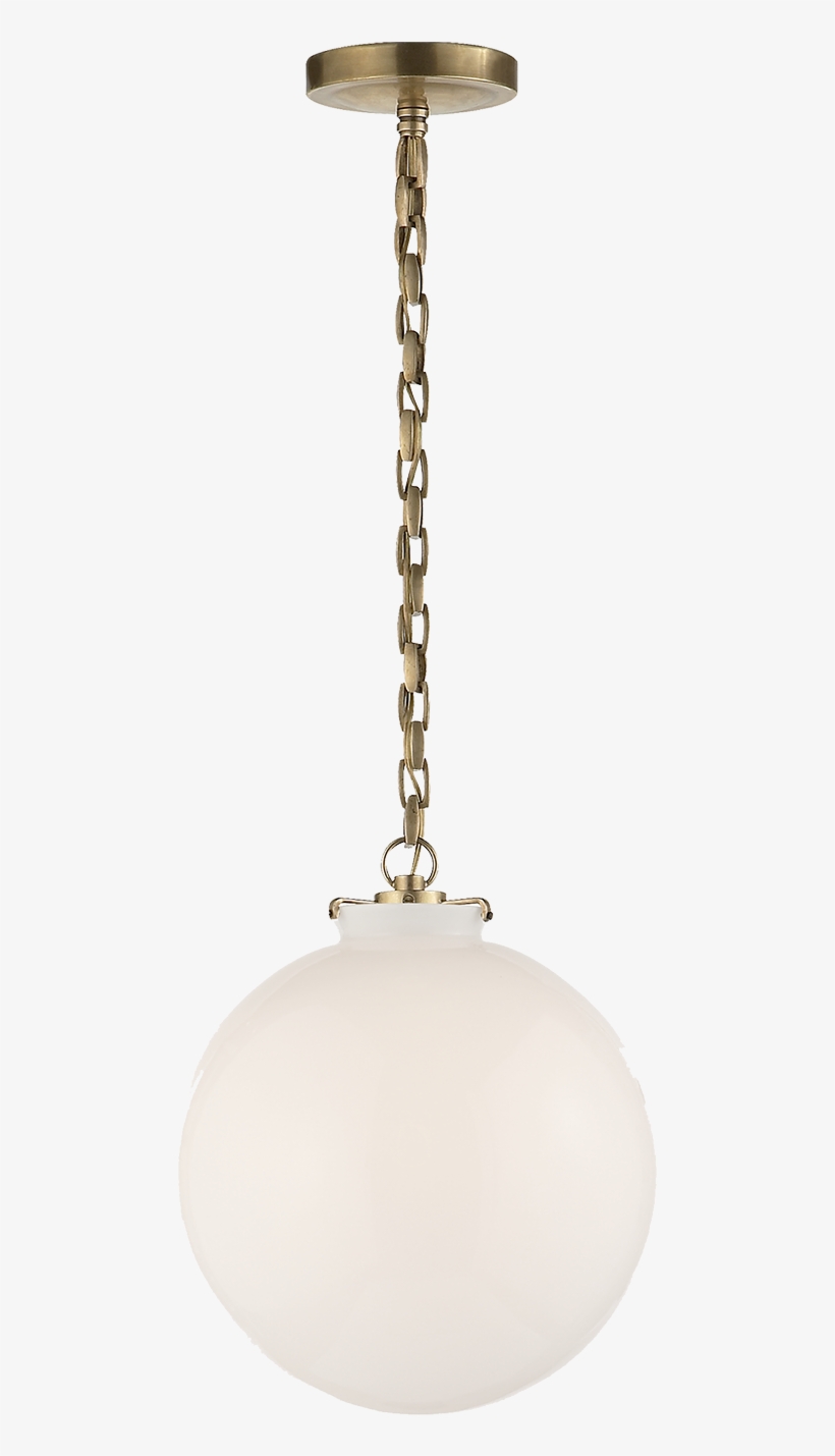 Katie Globe Hand Rubbed Antique Brass W/ White Glass - Visual Comfort & Co. Katie Pendant Glass, transparent png
