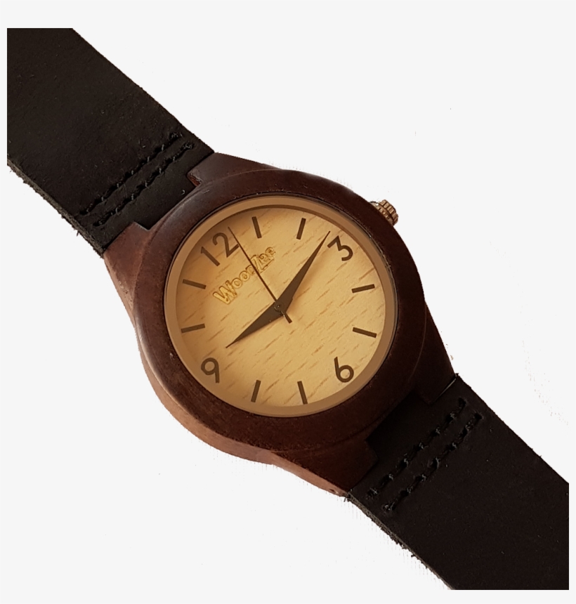 Wooden Ebony Ladies Watch With Leather Strap - Analog Watch, transparent png