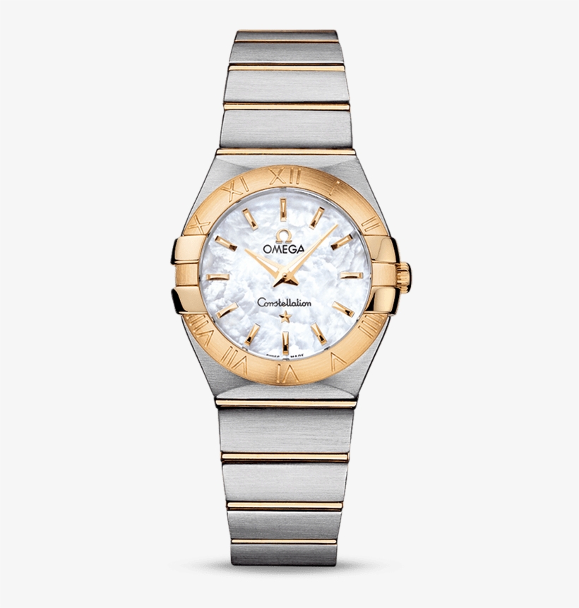 Constellation Mother Of Pearl Stainless Steel And 18kt - Omega Constellation 123.10 27.60 05.001, transparent png
