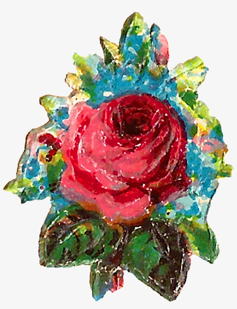 The First Pink Rose Clip Art Is Of A Single Flower - Garden Roses, transparent png