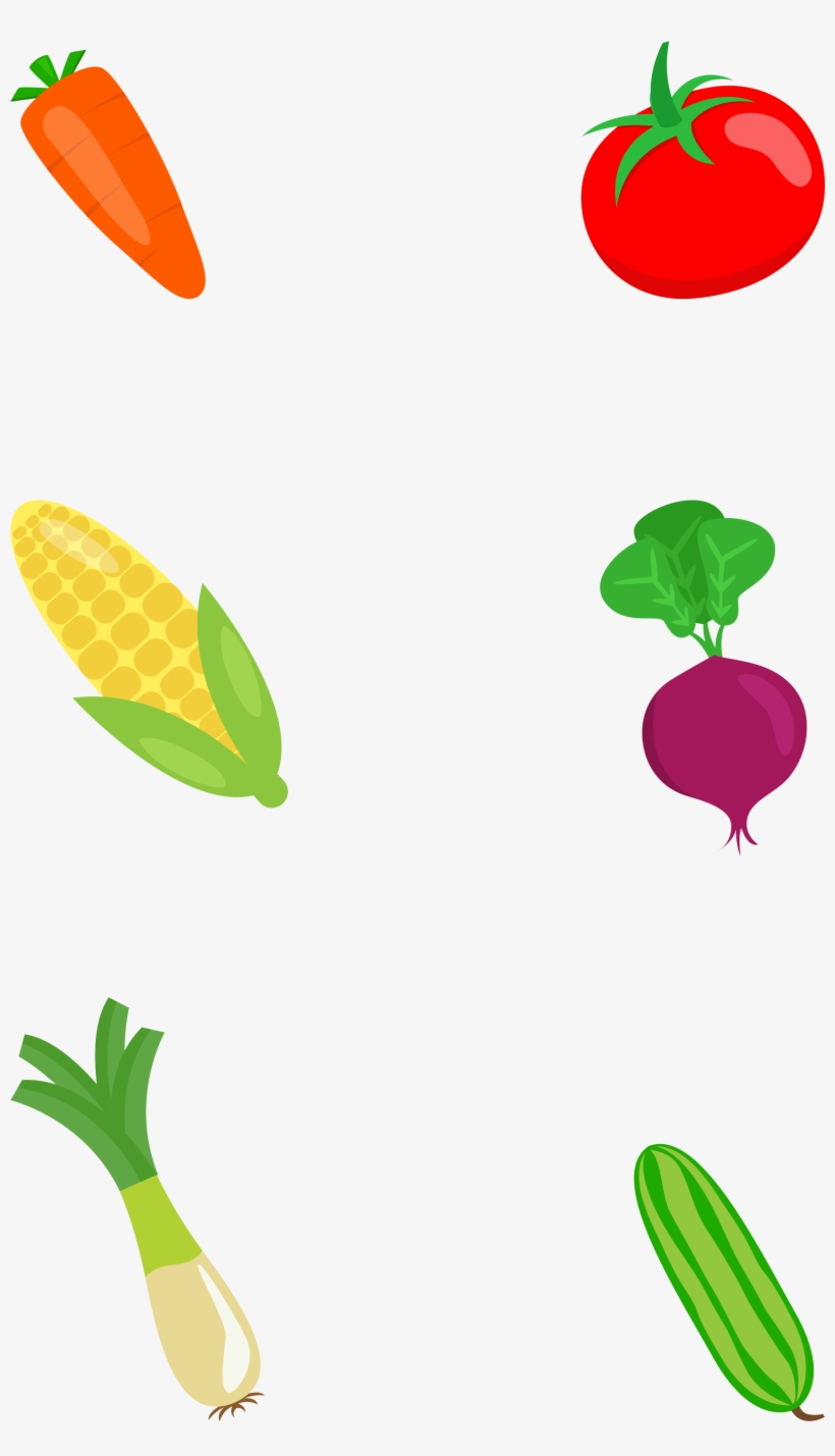 Flat Vegetable Colored Hand Drawn Png And Psd - Illustration, transparent png