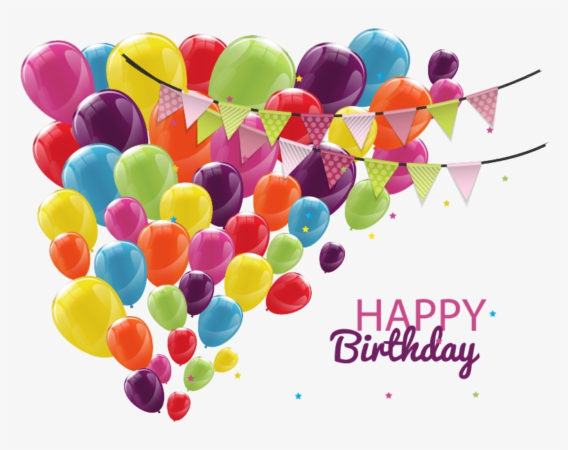 Graphic Free Download Birthday Customs And Celebrations - Happy Birthday Template Balloons, transparent png