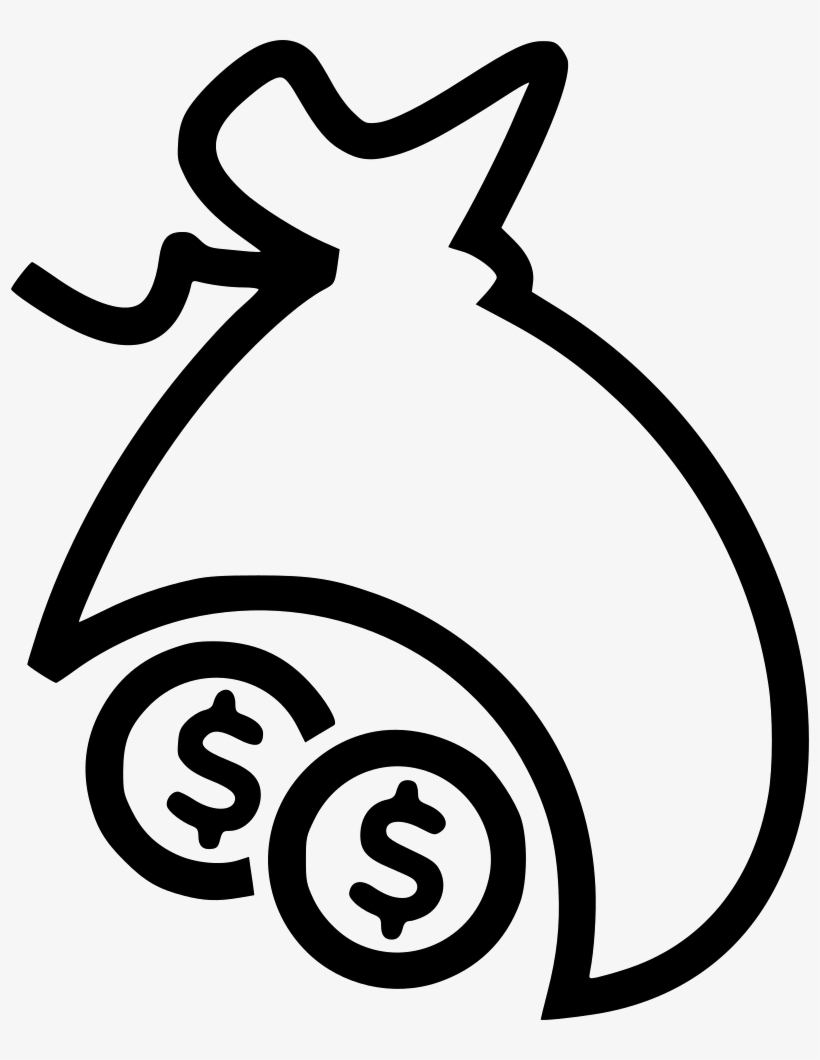 Dollar Currency With Bag Comments - Vector Graphics, transparent png