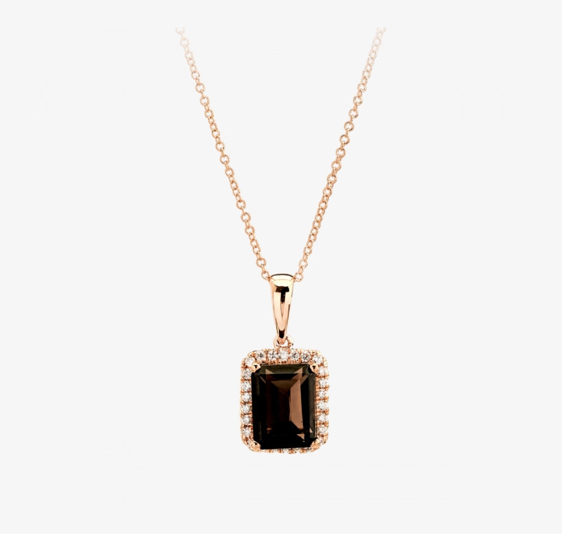 18k Rose Gold Necklace Set With Diamonds And Smoky - Locket, transparent png